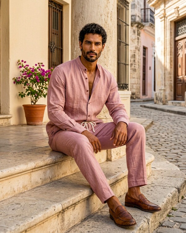 Dusty Pink Shirt + Pants Set