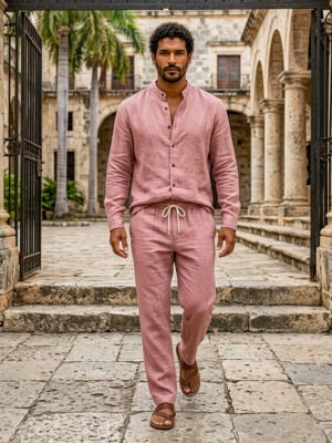 Dusty Pink Shirt + Pants Set