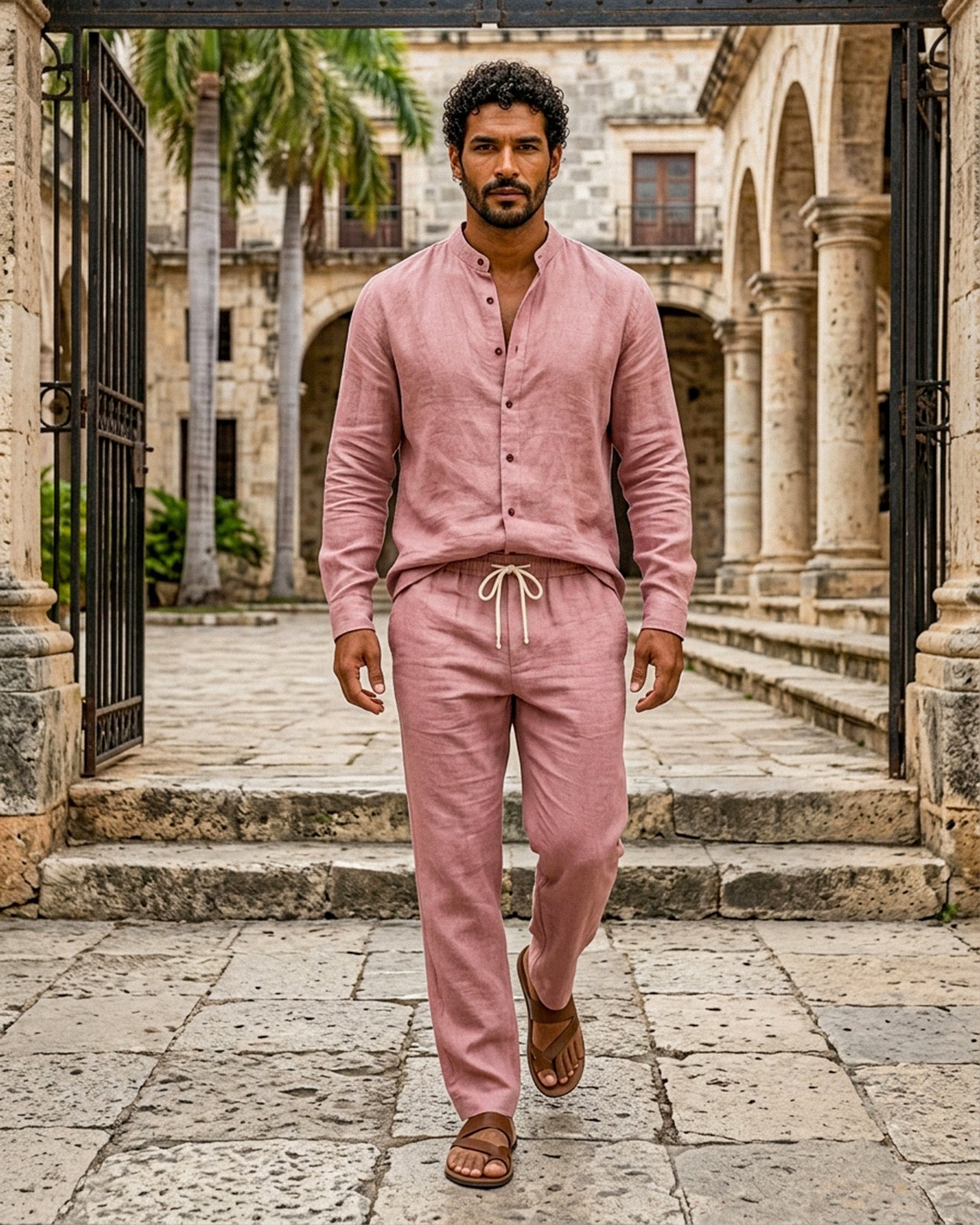 Conjunto de Camisa + Pantalón Rosa Palo