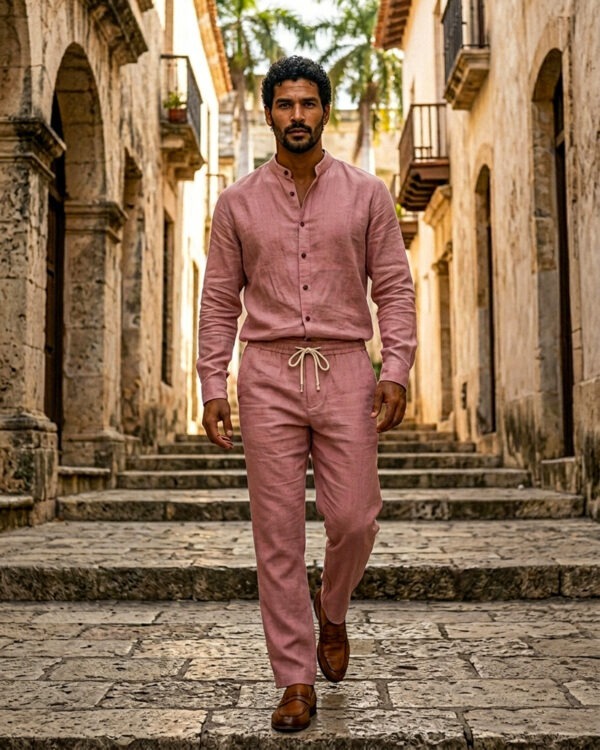 Dusty Pink Shirt + Pants Set
