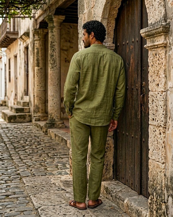 Olive Green Shirt + Pants Set
