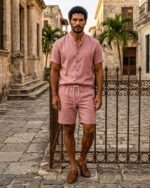 Dusty Pink Shirt + Shorts Set