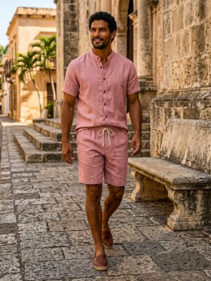Dusty Pink Shirt + Shorts Set
