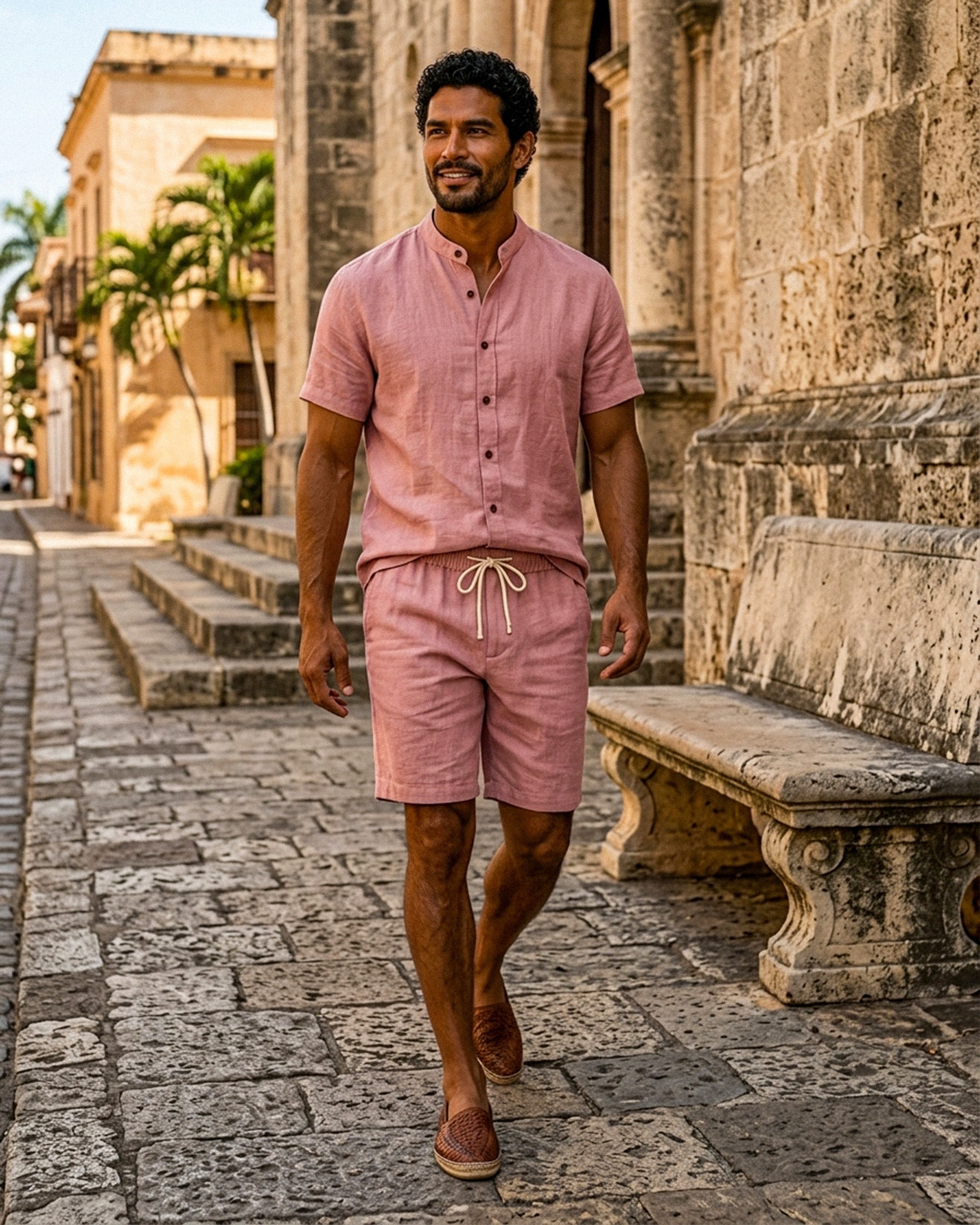 Dusty Pink Shirt + Shorts Set