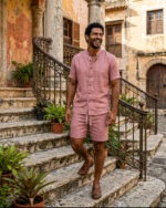 Dusty Pink Shirt + Shorts Set