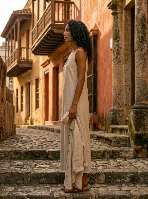 Natural Dress + Shirt Set