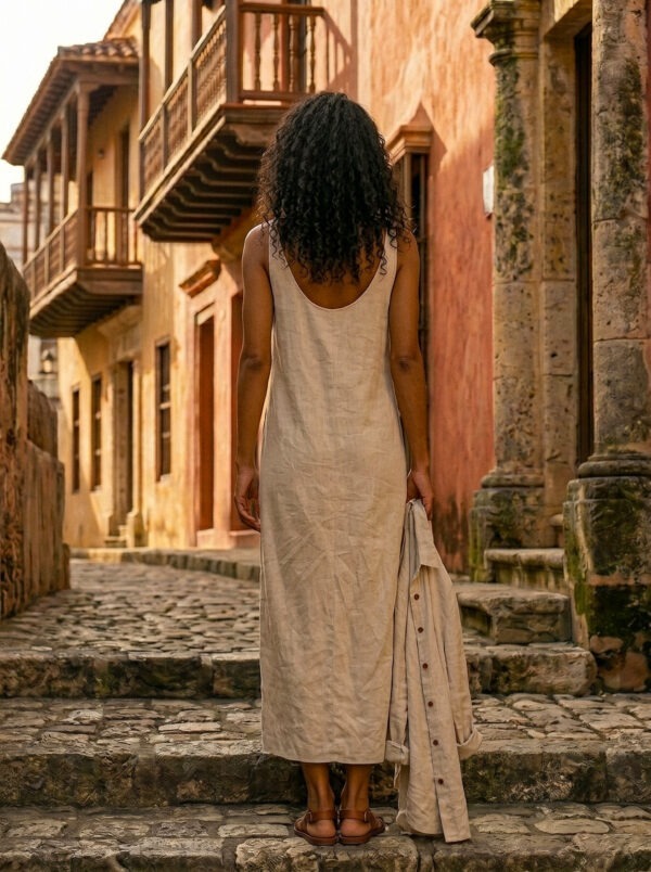 Natural Dress + Shirt Set