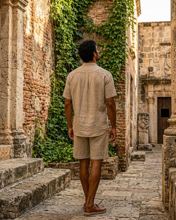 Natural Linen Shirt + Shorts Set