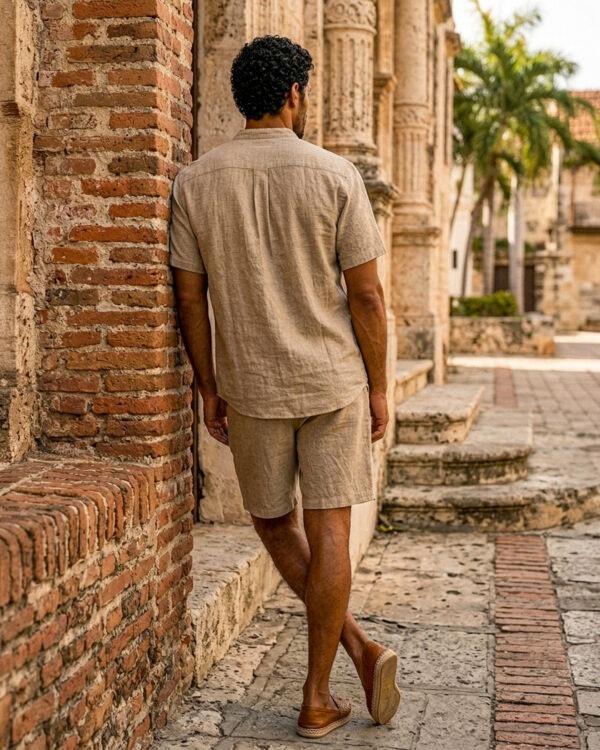 Natural Linen Shirt + Shorts Set
