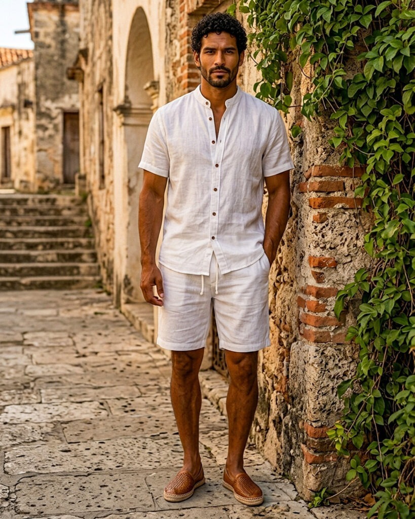White Shirt + Shorts Set