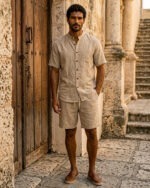 Natural Linen Shirt + Shorts Set